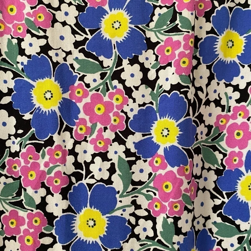 J. Crew Fabrizia Blue Pink Jersey Midi Ditsy Floral Wrap Retro Midi Dress